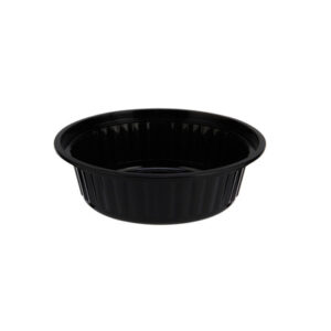 Round Black Small Bowl + Clear Lid 16oz