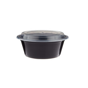 Black Base Round Container 40oz